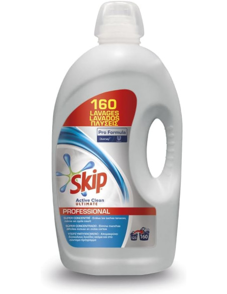 Skip. Detergente profesional Active Clean Ultimate 320 lavados. Caja 2 garrafas 4,3L