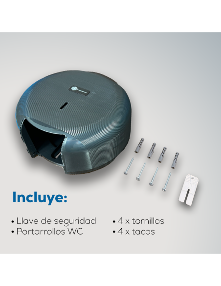 PORTAROLLOS  PAPEL HIGIÉNICO BLANCOPLATA NEGRO