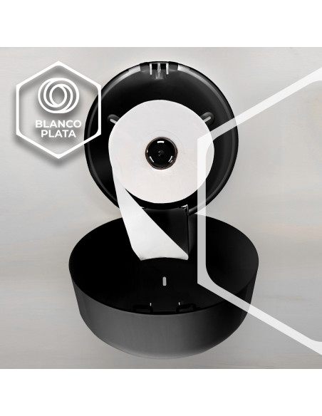 PORTAROLLOS  PAPEL HIGIÉNICO BLANCOPLATA NEGRO