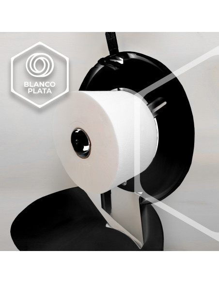 PORTAROLLOS  PAPEL HIGIÉNICO BLANCOPLATA NEGRO