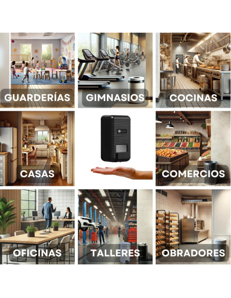 DOSIFICADOR DE JABÓN  NEGRO 1000ML BLANCOPLATA