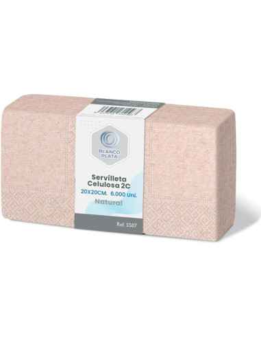 SERVILLETA 20x20 2/C NATURAL BLANCOPLATA 6.000 UNIDADES