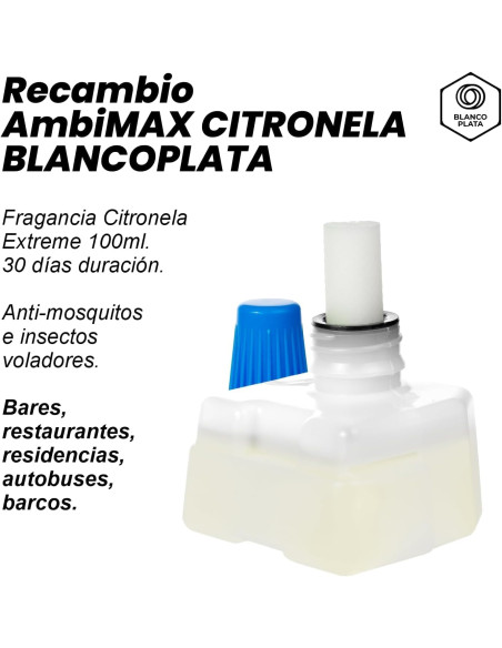 RECAMBIO AMBIMAX REPELENTE CUCAS EXTREM 100ML 30 DÍAS DURACIÓN. DESCONTAMINA EL AMBIENTE