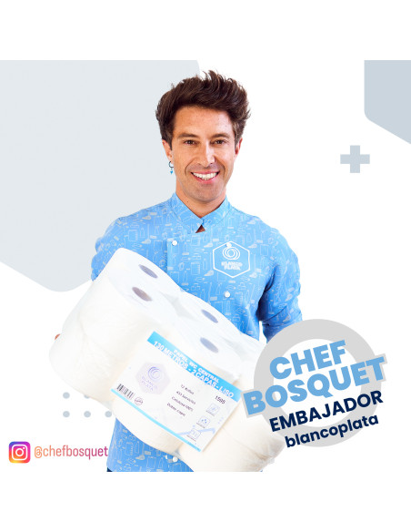 PAPEL WC CENTRAL 130M 2C PASTA PURA BLANCOPLATA 12 UNIDADES