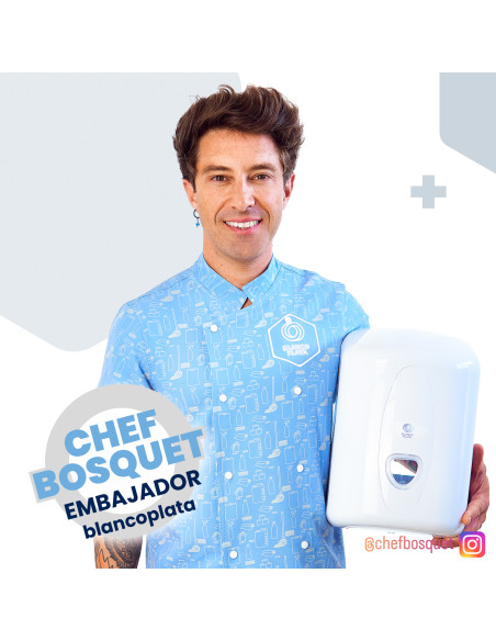 DISPENSADOR MECHA HOJA-HOJA BLANCOPLATA