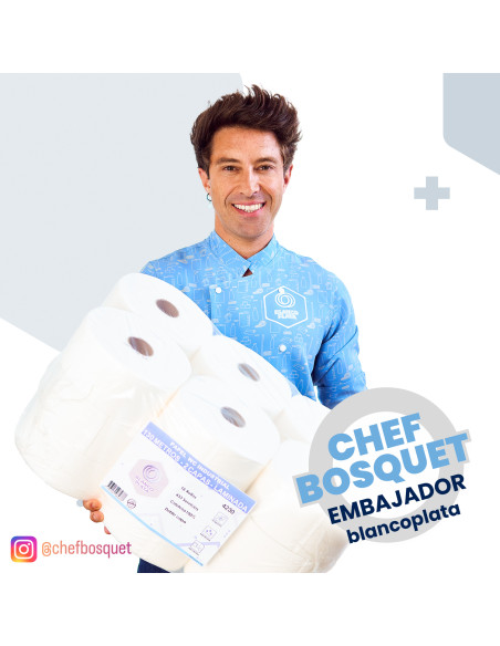 PAPEL WC INDUSTRIAL 130M 2 CAPAS LAMINADO PASTA PURA BLANCOPLATA 18 UNIDADES