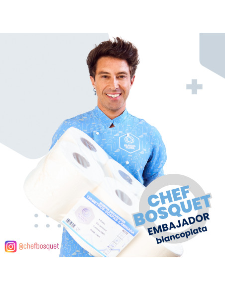 BOBINA SECAMANOS 130M 2 CAPAS LAMINADA PASTA PURA BLANCOPLATA 6 UNIDADES