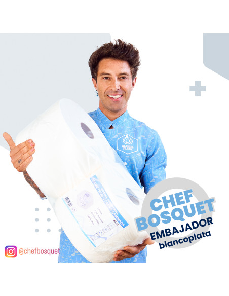 BOBINA INDUSTRIAL 350M 2 CAPAS LAMINADA PASTA PURA BLANCO PLATA 2 UNIDADES