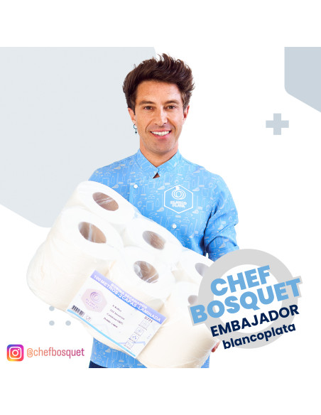 BOBINA SECAMANOS 100M 2C.LAM P/P BLANCOPLATA(6u.)